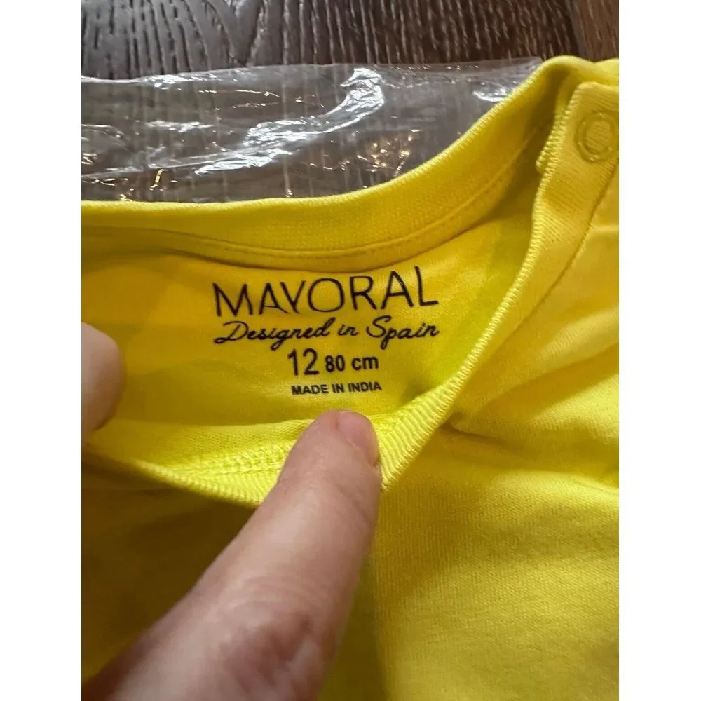 NWT mayoral bronco truck vintage yellow longsleeve‎ top 12 mos